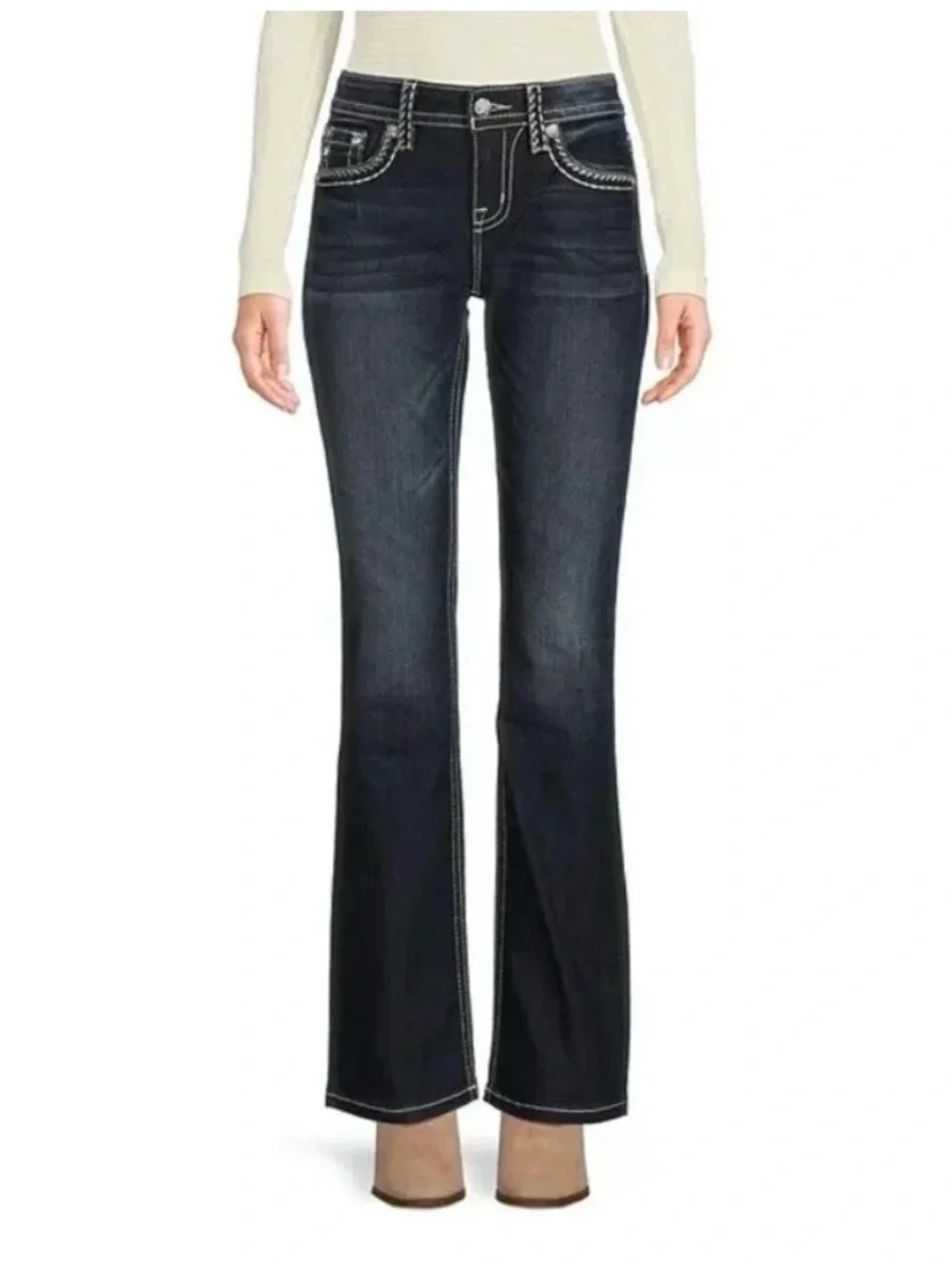 Miss Me mid-rise curvy boot Jeans Size 26 × 30 Bootcut Flare - Picture 1 of 16